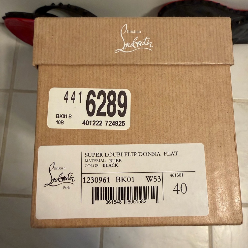 Christian Louboutin Black Studded Flip Flops - Picture 5 of 5